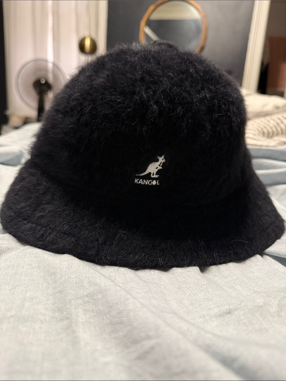 Kangol Mens Black Furgora Bucket Hat with Logo
